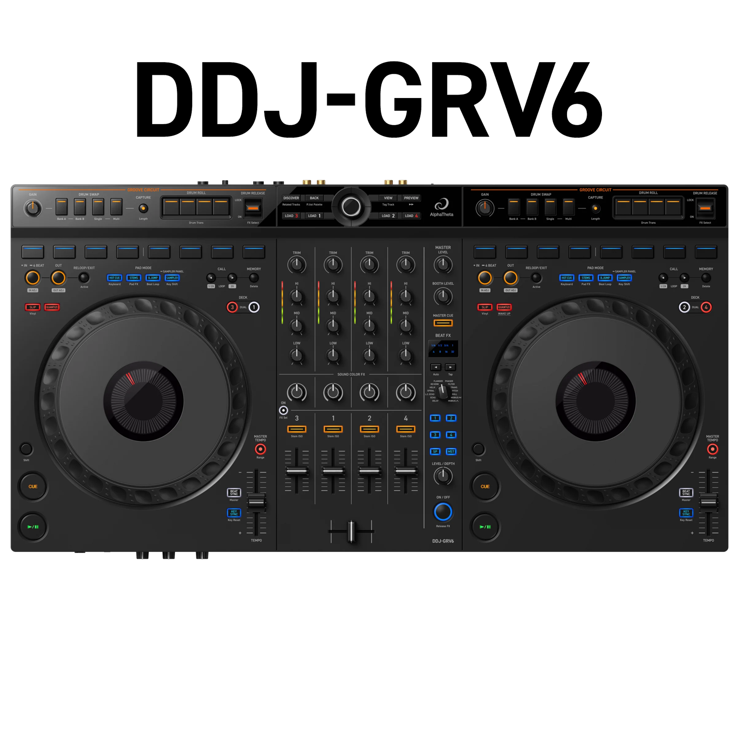 AlphaTheta DDJ-GRV6 4-channel DJ Controller with Groove Circuit